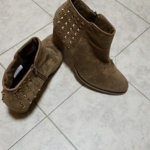 Wanted Studded Ankle Boots Size 10 3" Heel